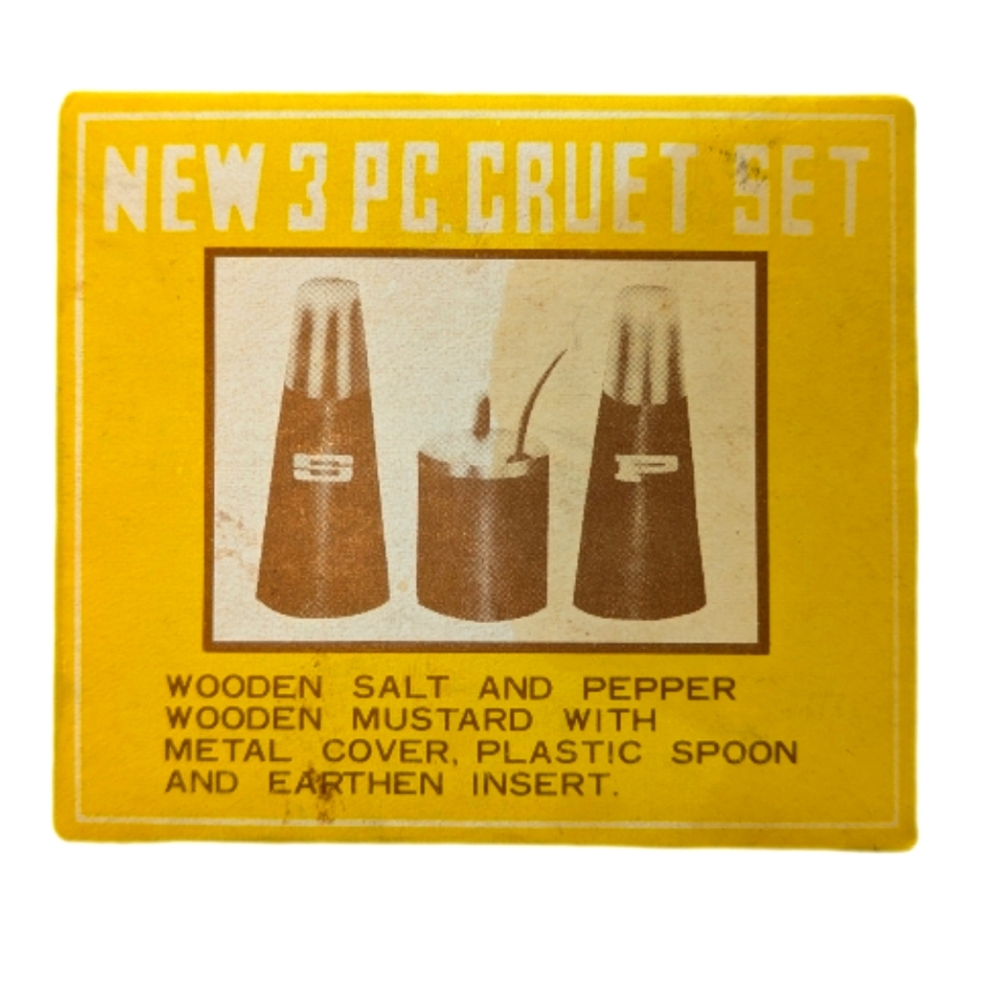 MCM Wooden Cruet Set - 3 Piece Set